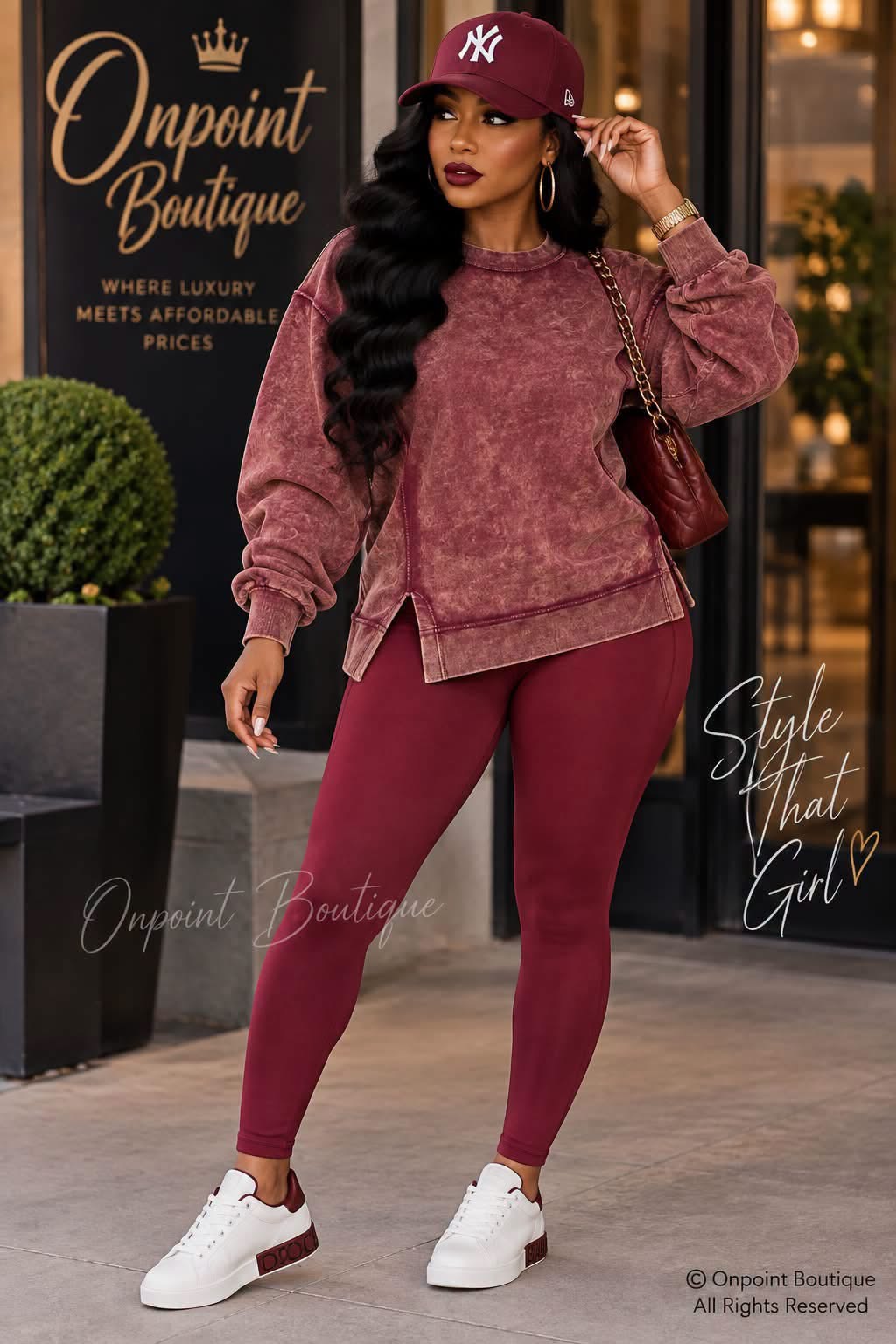 Wine down legging set