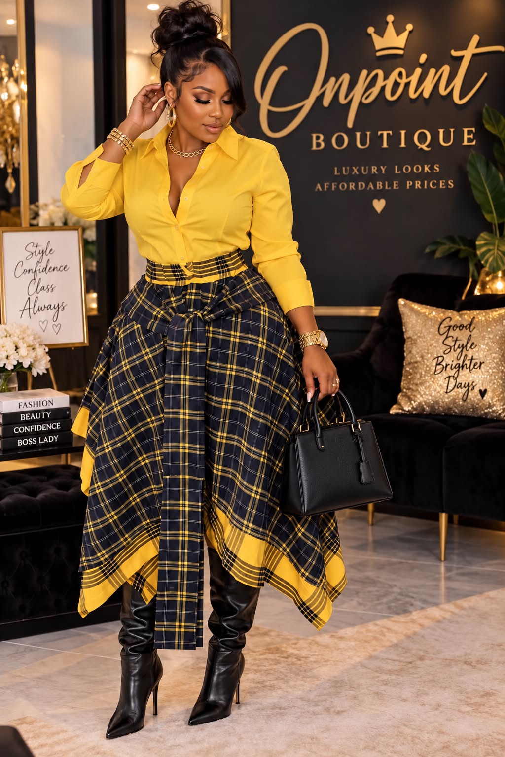 Classy & Confident Plaid Skirt